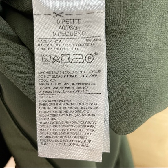 Banana Republic green olive cargo dress 0P Petite - Picture 9 of 12